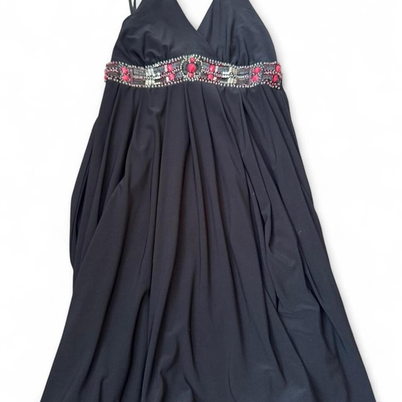 White House Black Market Elegant Black Dress with Embellished Bustline - Picture 6 of 11